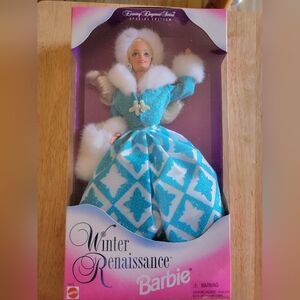 NIB Barbie Winter Renaissance Doll - Blue and White